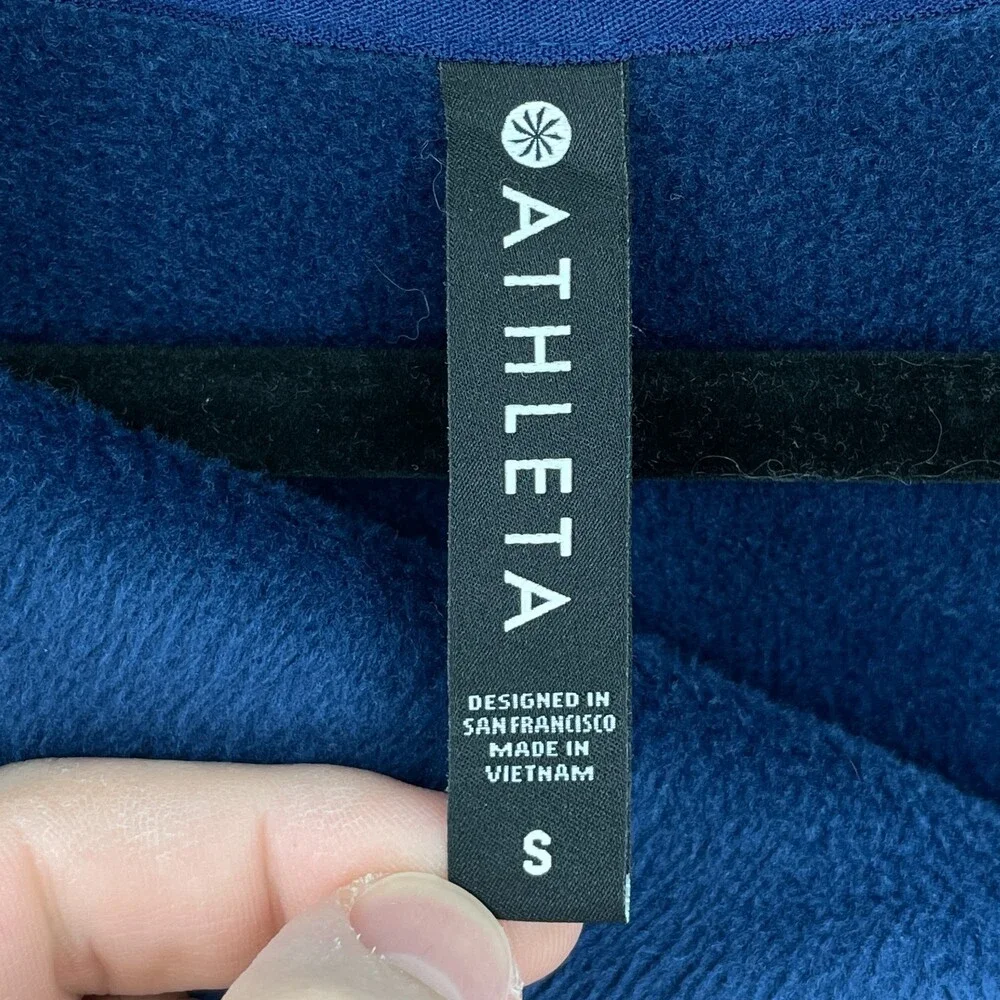 ATHLETA Cozy Karma Asymmetrical Blue Pullover Sweater Jacket Size S - Picture 11 of 12